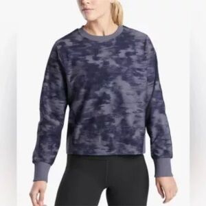 Athleta Farallon Tie Die Inversion Print Blue Camouflage Sweatshirt Size L